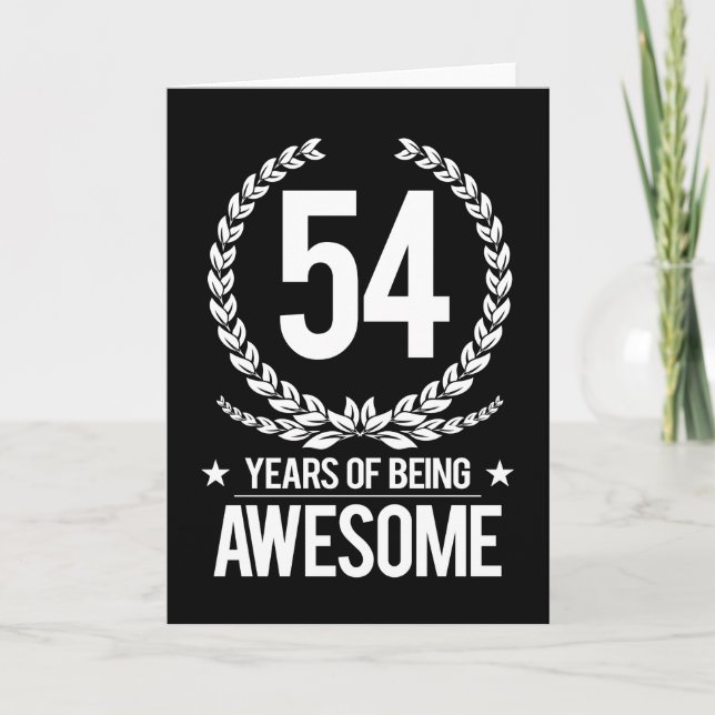 Tarjeta 54.o Cumpleaños (54 años de ser impresionantes) (Anverso)