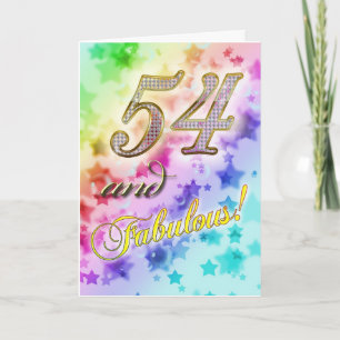 Tarjeta 54.o cumpleaños para alguien fabuloso