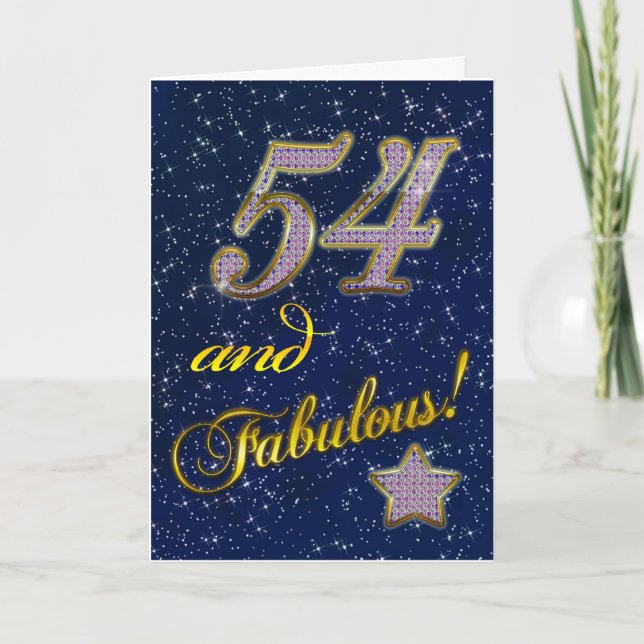 Tarjeta 54.o cumpleaños para alguien fabuloso (Anverso)