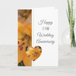Tarjeta 55º aniversario Boda personalizado de Lily amarill