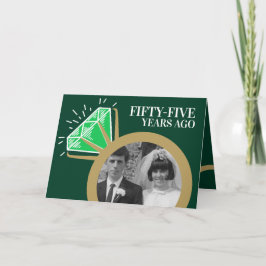 Tarjeta 55º aniversario del anillo de oro de Esmeralda aho