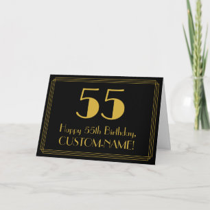 Tarjeta 55º cumpleaños: Aspecto inspirado en el Art Deco "