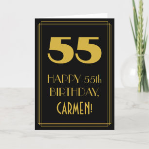 Tarjeta 55º cumpleaños - Aspecto inspirado en el Art Deco 