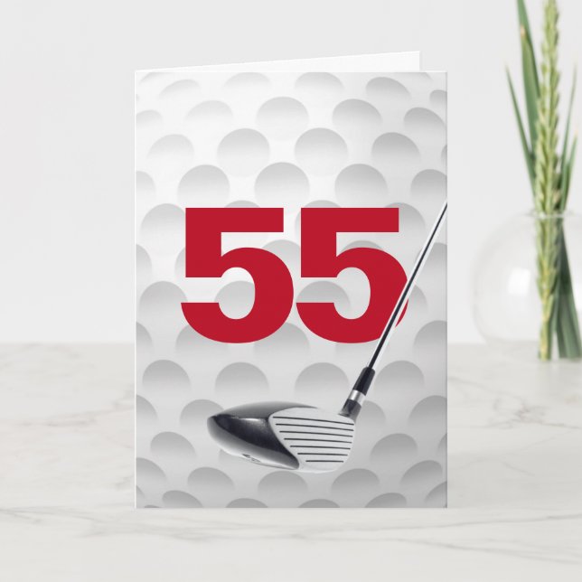 Tarjeta 55.º diseño de la pelota de golf de cumpleaños (Anverso)