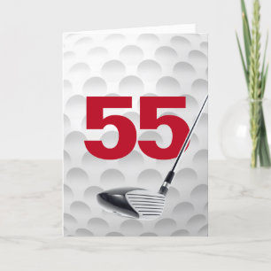 Tarjeta 55.º diseño de la pelota de golf de cumpleaños