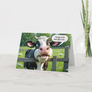 Tarjeta 55.º humor de vaca de cumpleaños
