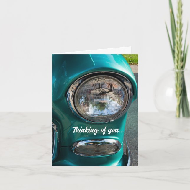 Tarjeta 55 Chevy Headlight Thinking Of You Card (Anverso)