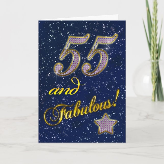 Tarjeta 55.o cumpleaños para alguien fabuloso (Anverso)