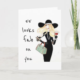 Tarjeta **55th y ¡ERES FABULOSO COMO DE HABER SIDO HABITUA