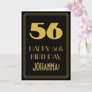 Tarjeta 56º cumpleaños - Aspecto inspirado en el Art Deco