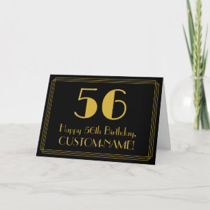 Tarjeta 56º cumpleaños: Aspecto inspirado en el Art Deco "