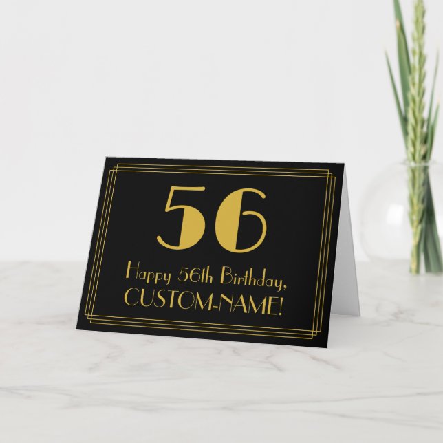 Tarjeta 56º cumpleaños: Aspecto inspirado en el Art Deco " (Anverso)