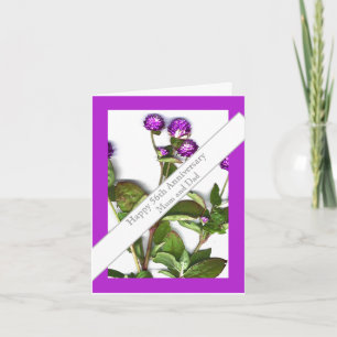 Tarjeta 56.º Aniversario Boda Globe Amaranth