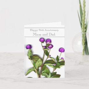 Tarjeta 56° Aniversario Boda Globe Amaranth Flower