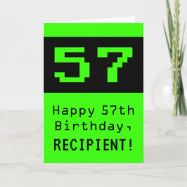Tarjeta 57º cumpleaños: Nerdy / Geeky Style "57" y nombre
