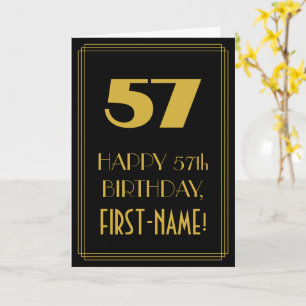 Tarjeta 57 Aniversario - Aspecto inspirado en el Art Deco 