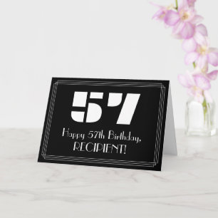 Tarjeta 57° cumpleaños: Aspecto inspirado en el Art Deco "