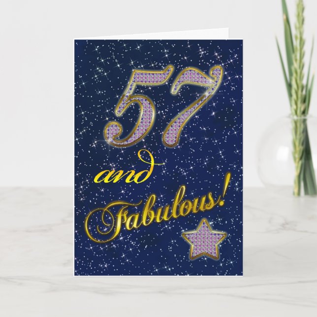 Tarjeta 57.o cumpleaños para alguien fabuloso (Anverso)