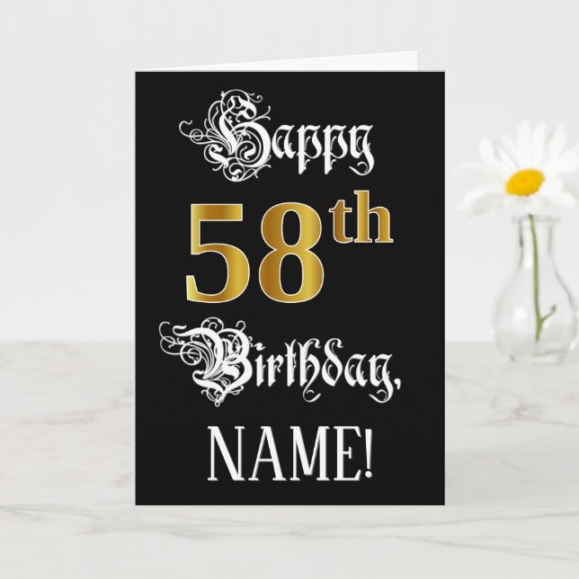 Tarjeta 58º Cumpleaños — Guión de Fancy; Mirada de Oro Fau (Planta pequeña)