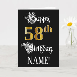 Tarjeta 58º Cumpleaños — Guión de Fancy; Mirada de Oro Fau