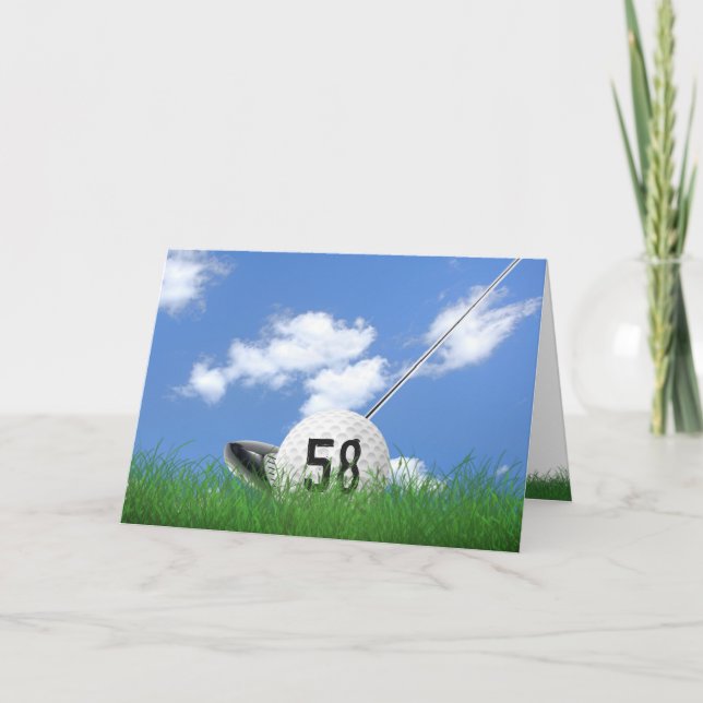 Tarjeta 58.ª bola de golf en césped (Anverso)