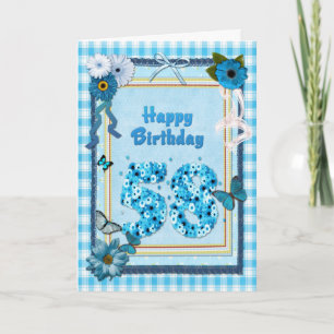 Tarjeta 58.º cumpleaños con un efecto scrapbook
