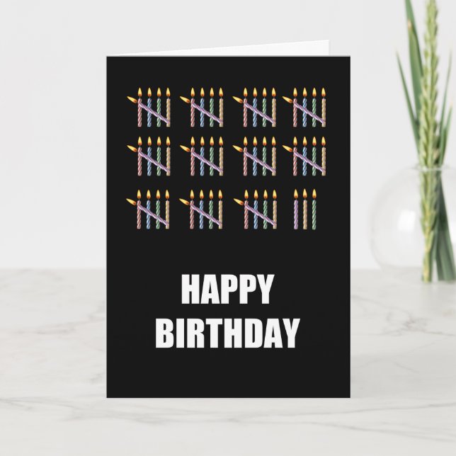 Tarjeta 58.º cumpleaños con velas (Anverso)