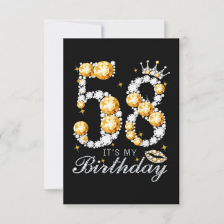 Tarjeta 58.º cumpleaños High Heel Shoes Crown Diamond