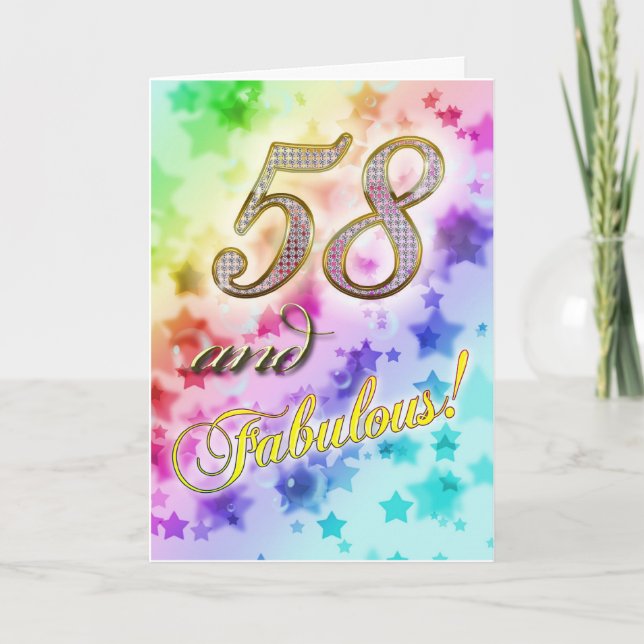 Tarjeta 58.º cumpleaños para alguien Fabuloso (Anverso)