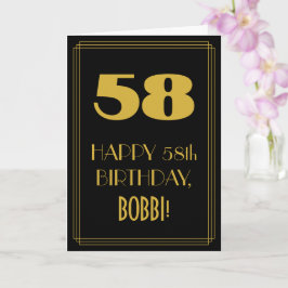 Tarjeta 58 Aniversario - Aspecto inspirado en el Art Deco 