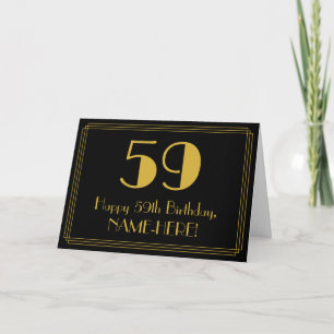 Tarjeta 59º cumpleaños: Aspecto inspirado en el Art Deco "