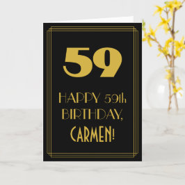 Tarjeta 59º cumpleaños - Aspecto inspirado en el Art Deco 