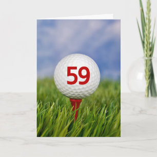 Tarjeta 59.ª bola de golf de cumpleaños en Red Tee