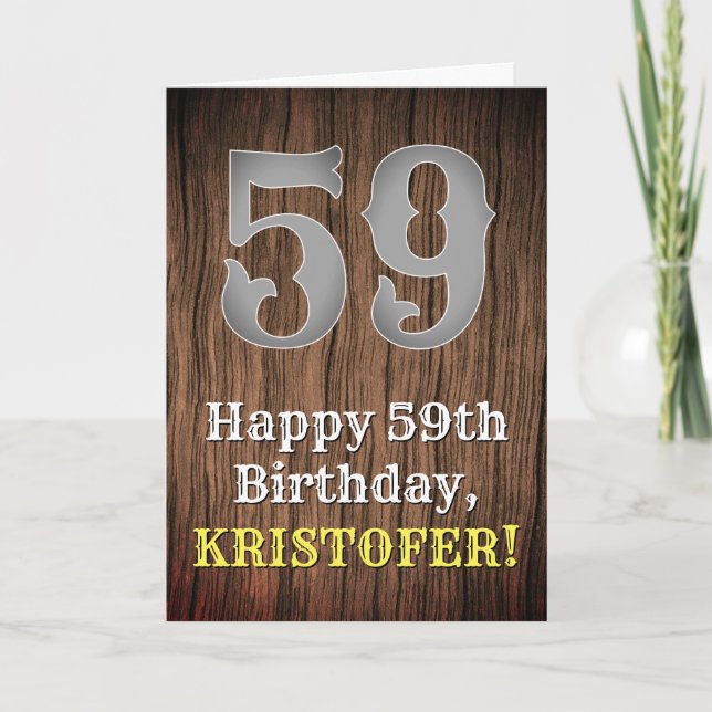 Tarjeta 59.º cumpleaños: Country Western Inspired Look, No (Anverso)