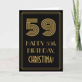 Tarjeta 59° cumpleaños: Aspecto inspirado en el Art Deco "