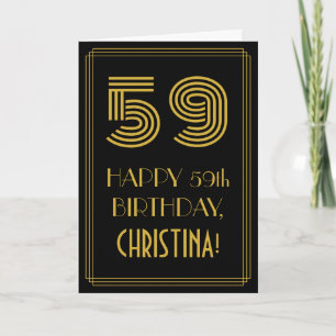 Tarjeta 59° cumpleaños: Aspecto inspirado en el Art Deco "