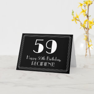 Tarjeta 59 cumpleaños ~ Look inspirado en Art Deco "59", N