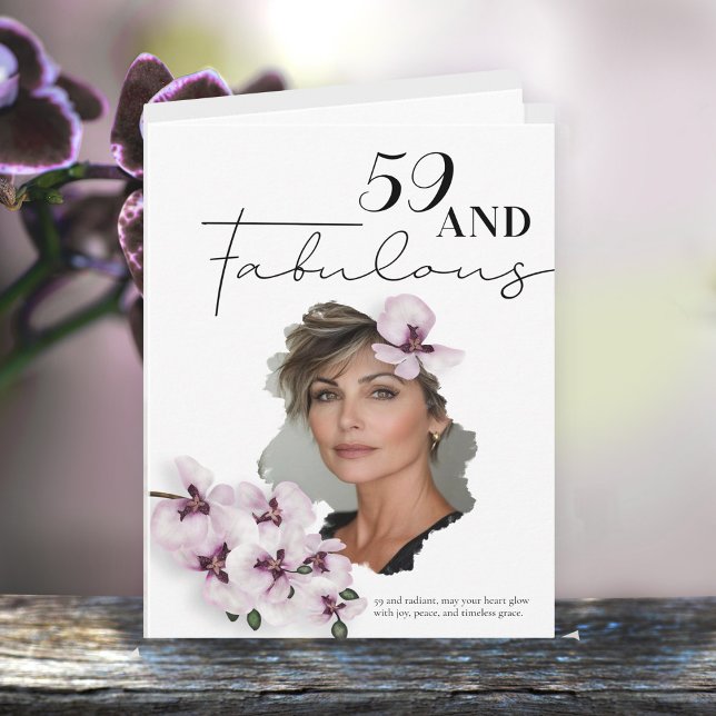 Tarjeta 59 & Fabulous Orchid Photo Birthday Greeting Card (Subido por el creador)