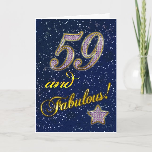 Tarjeta 59.o cumpleaños para alguien fabuloso (Anverso)