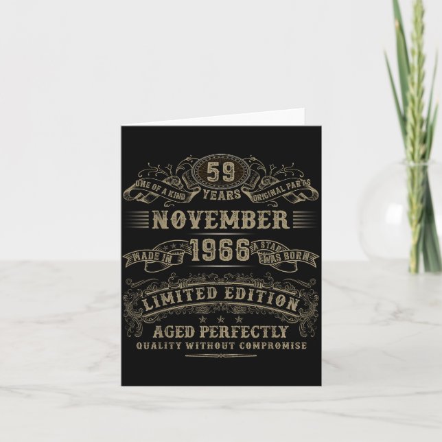 Tarjeta 59 Year Old 59th Bday November 1966 Limited Editio (Anverso)