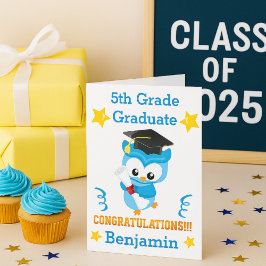 Tarjeta 5.ª Graduación De Niña Azul Felicitaciones