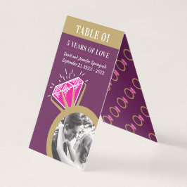 Tarjeta 5.º aniversario de boda foto del anillo de tourmal