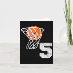 Tarjeta 5.º Básquetbol de cumpleaños niños de cinco años