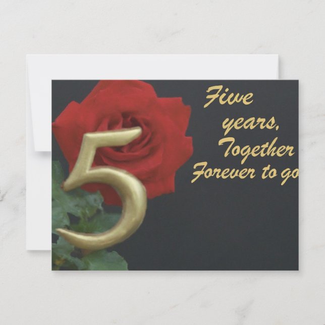 Tarjeta 5.º Boda Anniversay (Anverso)