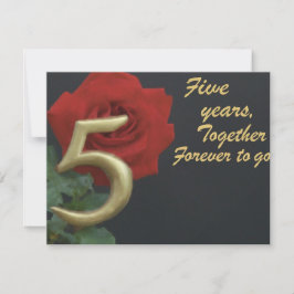 Tarjeta 5.º Boda Anniversay