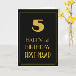 Tarjeta 5.º cumpleaños - Aspecto inspirado en el Art Decó 