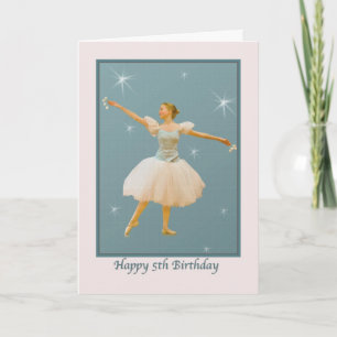 Tarjeta 5.º cumpleaños, bailarina de ballet