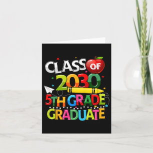 Tarjeta 5.º Graduado De 2030 Último Día De La Escuela
