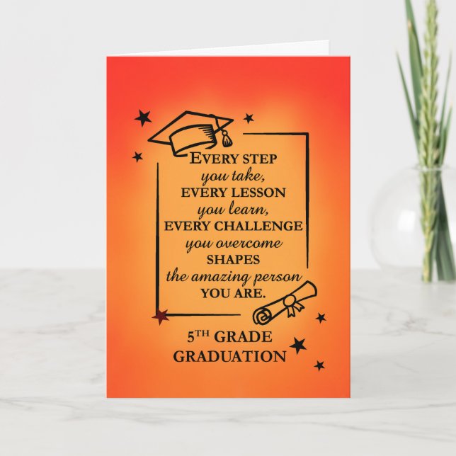 Tarjeta 5.º Graduado Oferta Inspiradora Amanecer (Anverso)