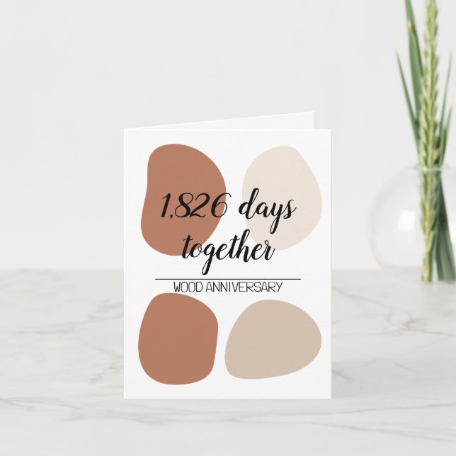 Tarjeta 5.º quinto aniversario boda (Anverso)